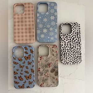 (4) Pela and (1) Burga iPhone 14 Pro Max Cases